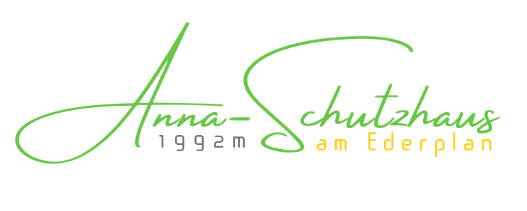 Logo des Anna-Schutzhauses - Grüngelber Schriftzug